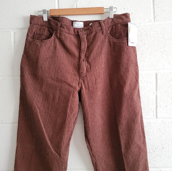 NWT French Dressing Brown High Waisted Striped Cords Flare - Picture 2 of 7